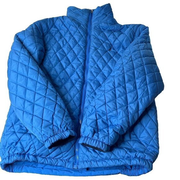 Nautica womens mens blue puffer jacket with hidden hoodie‎ - Picture 4 of 11